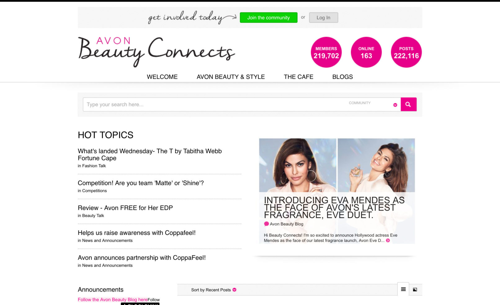 Avon Beauty Connects Landing Page
